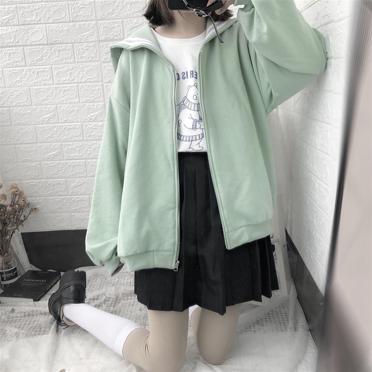 Sailor-Collar Japanese Streetwear Jacket - Cherry Bomb