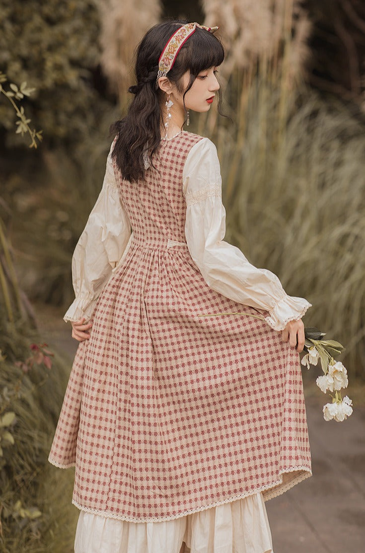 Chic Vintage Plaid Ruffles Dress