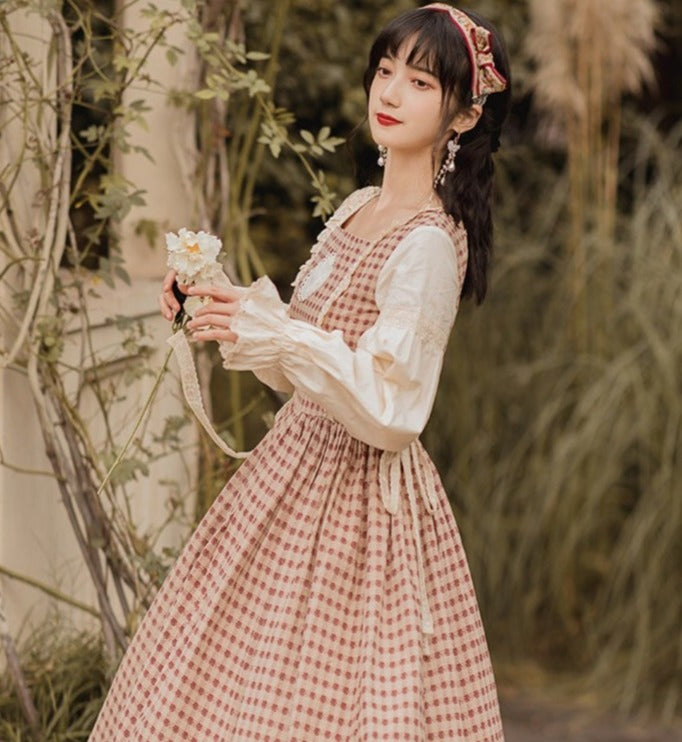 Chic Vintage Plaid Ruffles Dress