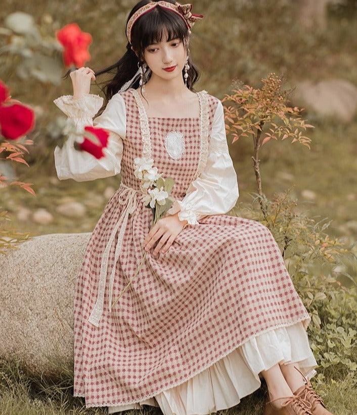 Chic Vintage Plaid Ruffles Dress