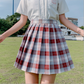 High Waist Plaid Pleated Skirt - Cherry Bomb