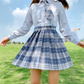 High Waist Plaid Pleated Skirt - Cherry Bomb