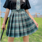 High Waist Plaid Pleated Skirt - Cherry Bomb