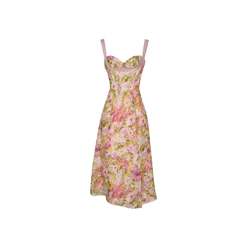 Romantic Floral Corset Dress - Cherry Bomb