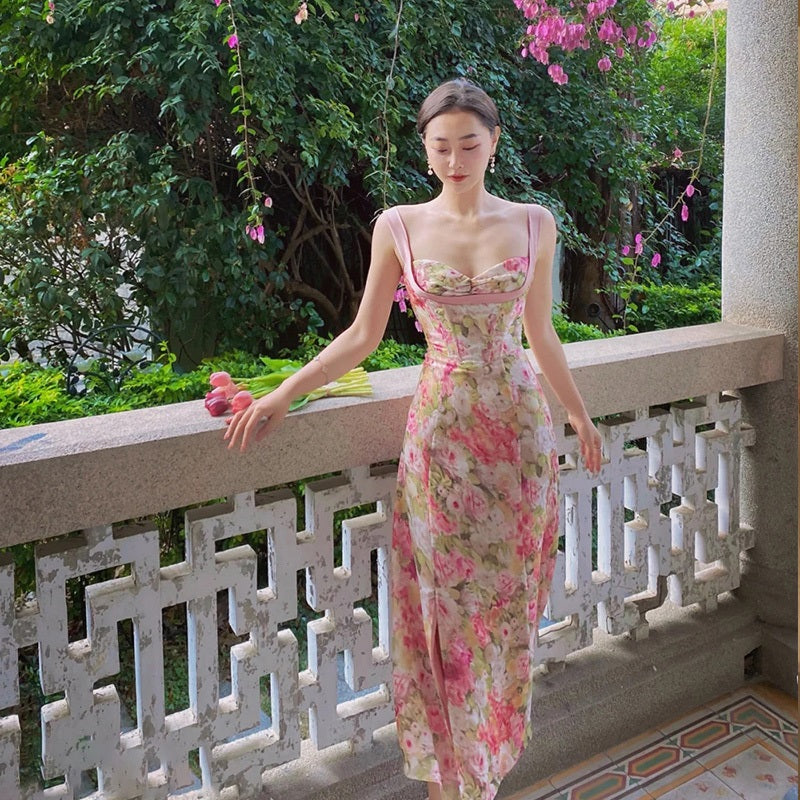 Romantic Floral Corset Dress - Cherry Bomb