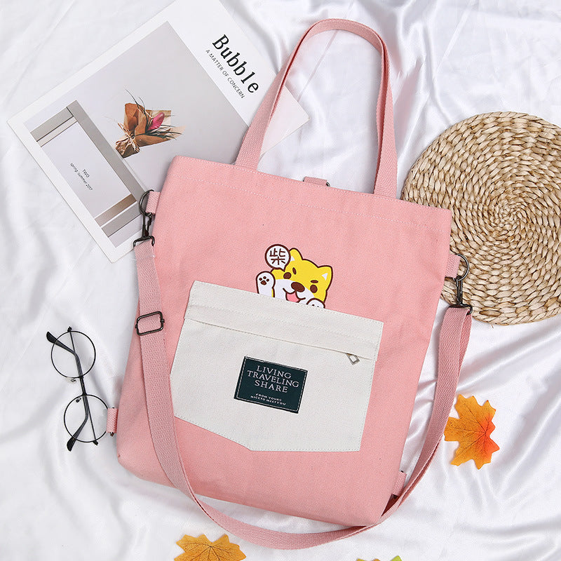 Canvas Messenger Bag - Cherry Bomb