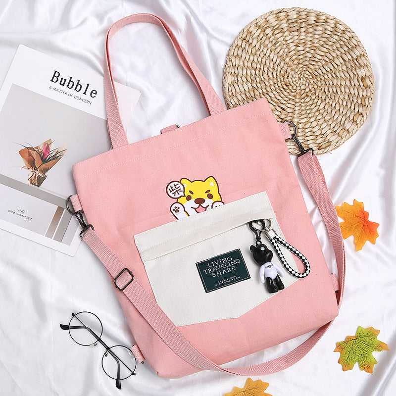 Canvas Messenger Bag - Cherry Bomb