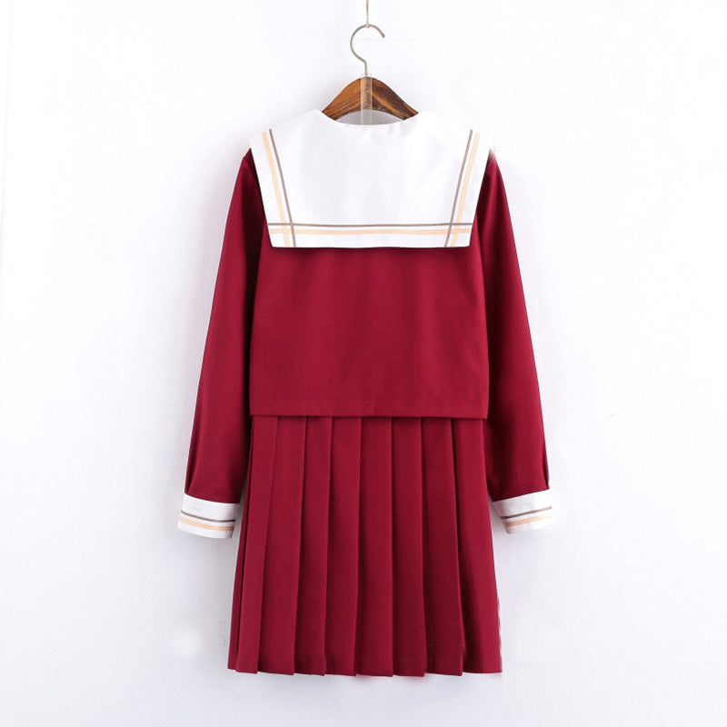 Uniform Pleated-Skirt Sailor Set - Cherry Bomb