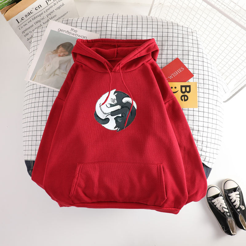 Cat Yin and Yang Sweater - Cherry Bomb