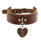 Heart Pendant Leather Buckle Choker - Cherry Bomb
