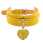 Heart Pendant Leather Buckle Choker - Cherry Bomb