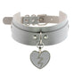 Heart Pendant Leather Buckle Choker - Cherry Bomb