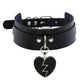 Heart Pendant Leather Buckle Choker - Cherry Bomb