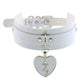 Heart Pendant Leather Buckle Choker - Cherry Bomb