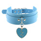 Heart Pendant Leather Buckle Choker - Cherry Bomb