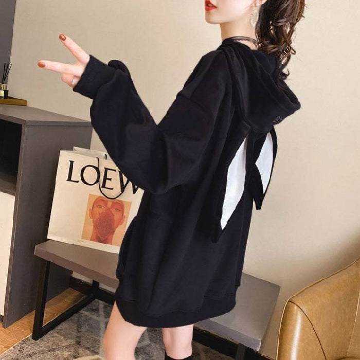 Rabbit Ears Thick Hoodie - Cherry Bomb