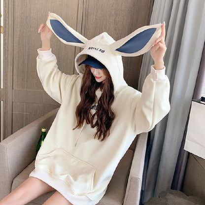 Rabbit Ears Thick Hoodie - Cherry Bomb
