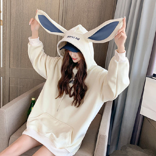 Rabbit Ears Thick Hoodie - Cherry Bomb