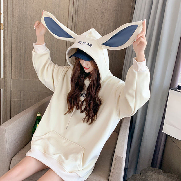 Rabbit Ears Thick Hoodie - Cherry Bomb