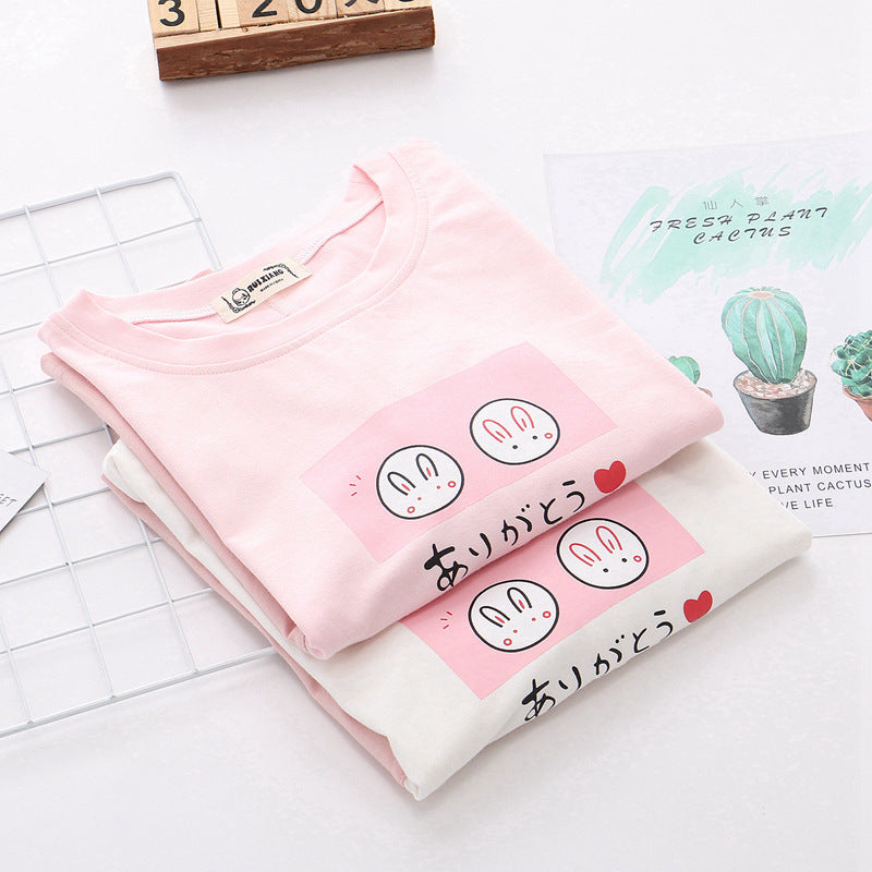 Sweet Bunny Japanese Print T-Shirt - Cherry Bomb