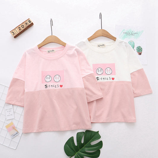 Sweet Bunny Japanese Print T-Shirt - Cherry Bomb