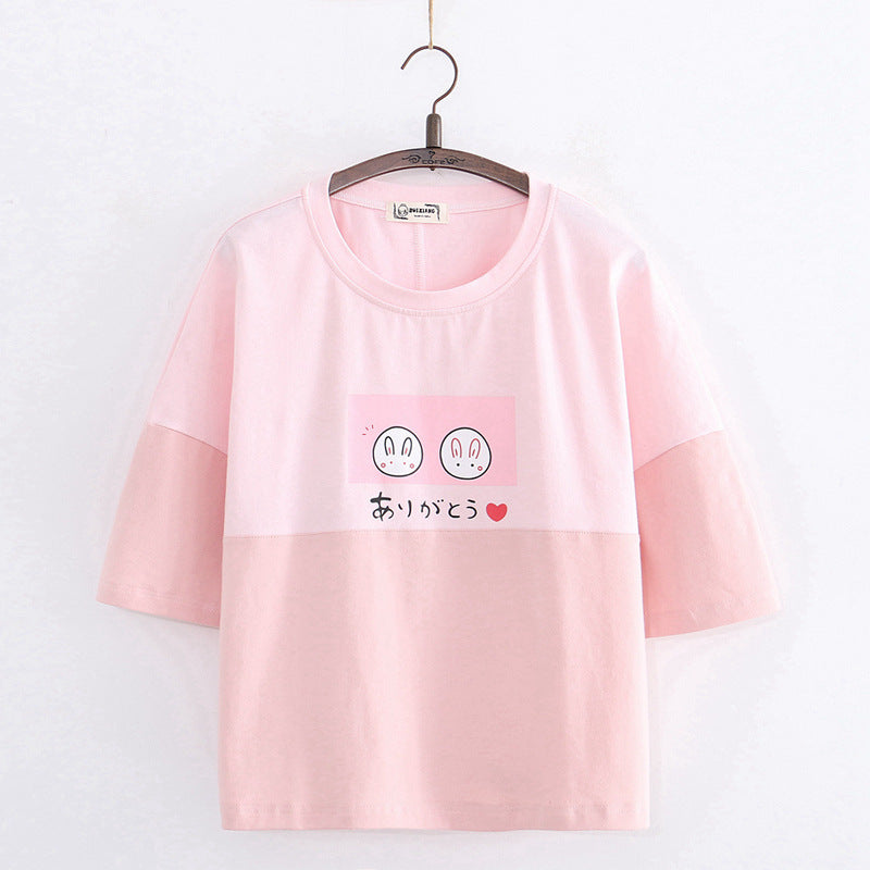 Sweet Bunny Japanese Print T-Shirt - Cherry Bomb