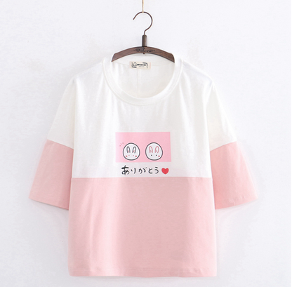 Sweet Bunny Japanese Print T-Shirt - Cherry Bomb
