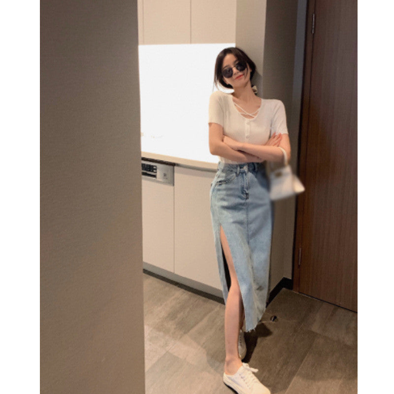 Korean Style Simple Skirt - Cherry Bomb