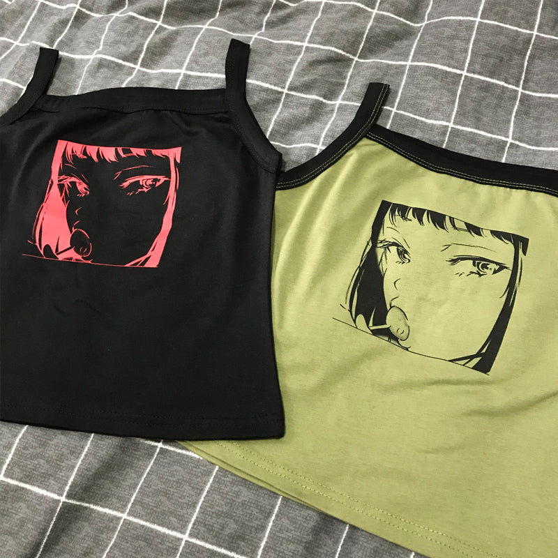 Harajuku Anime Lollipop Camisole Top - Cherry Bomb