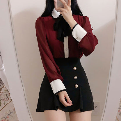 Chiffon Vintage Blouse - Cherry Bomb