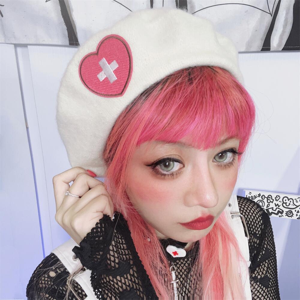 Love Cross Embroidery Beret