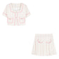 Candy Floss Top and Pleated Skirt Suit