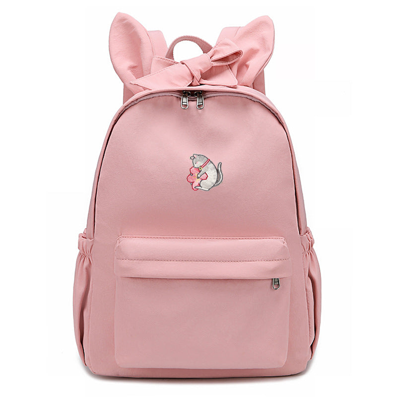 Bunny Ears Backpack with Sakura | Cherry Blossom Embroidery - Cherry Bomb