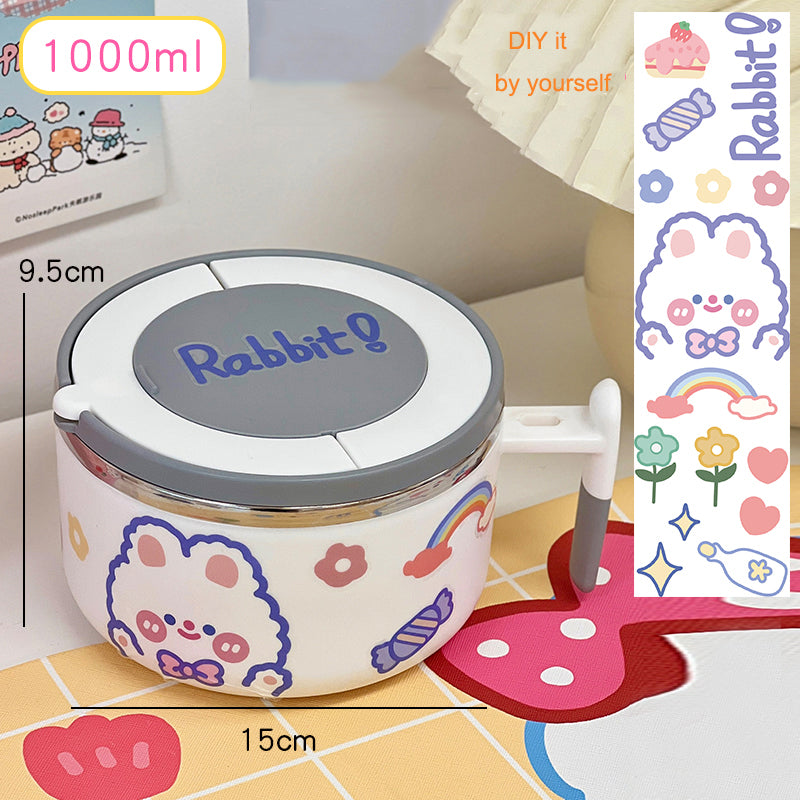 Kawaii Bunny Stainless Steel Ramen Bowl - Cherry Bomb
