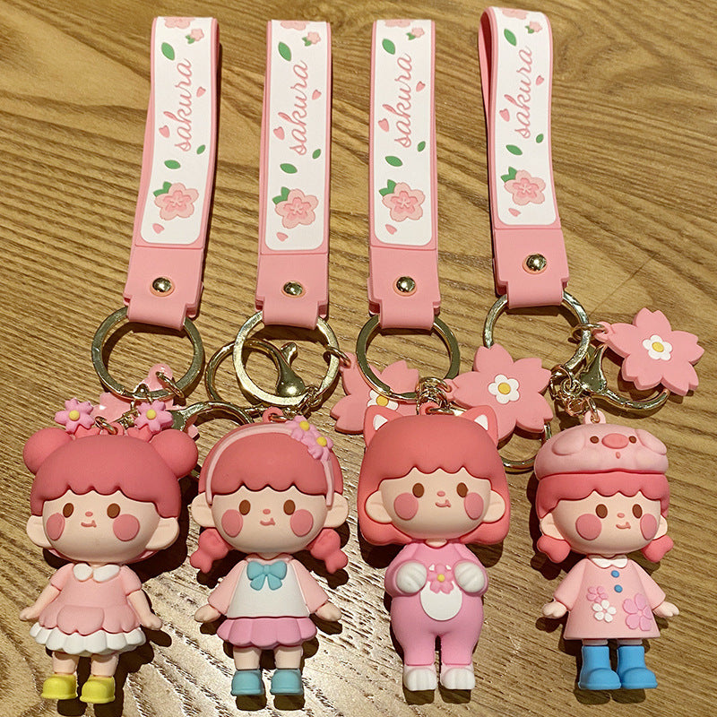 Cute Cherry Blossom Doll Keychain - Cherry Bomb