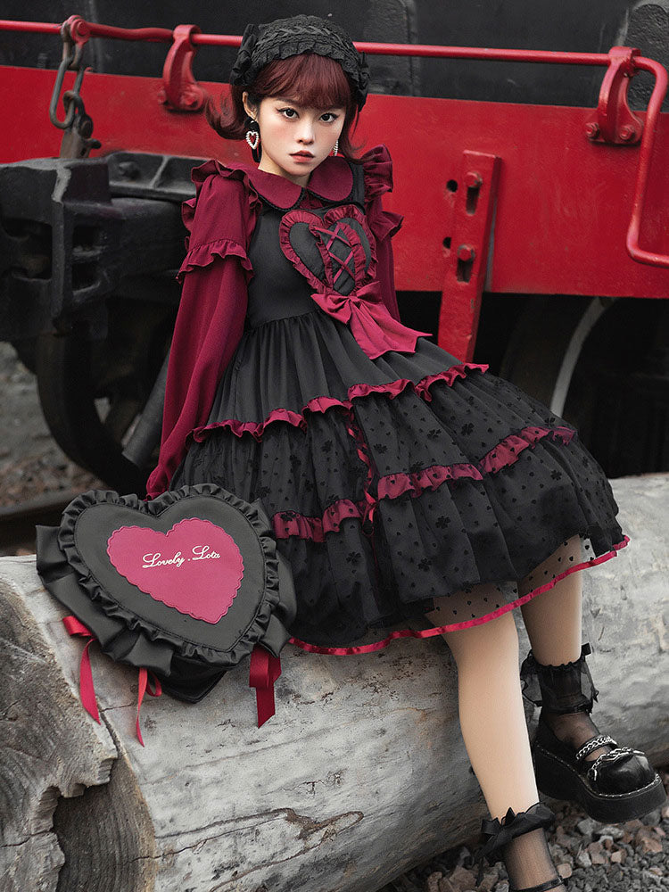 Wine Red Night Lolita Dress Set