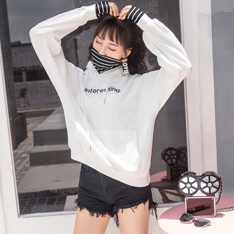 Striped Turtleneck Hoodie - Cherry Bomb