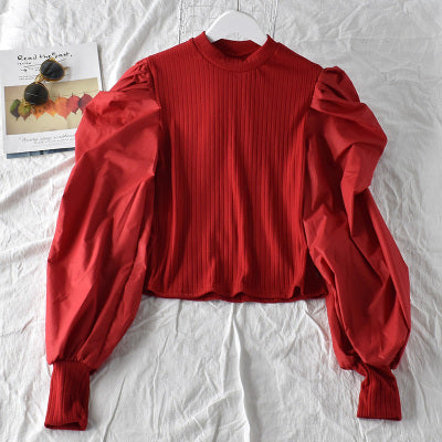 Bubble Sleeve Shirt - Cherry Bomb