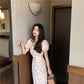 Cherry Puff Sleeve Dress - Cherry Bomb