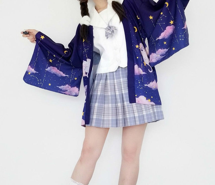 Astro Cat Angel Kimono