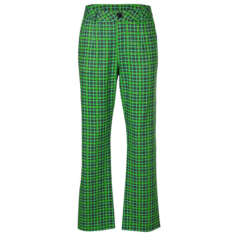 Toxic Plaid High Waist Pants - Cherry Bomb