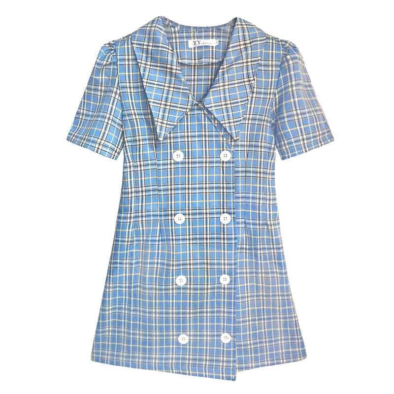 Light Academia Plaid Suit Dress