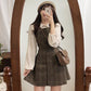 Dark Cocoa Plaid Dress and Top Set