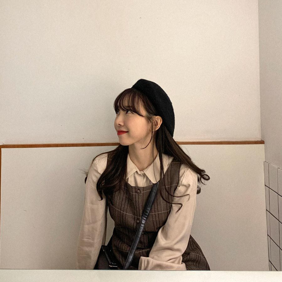 Dark Cocoa Plaid Dress and Top Set