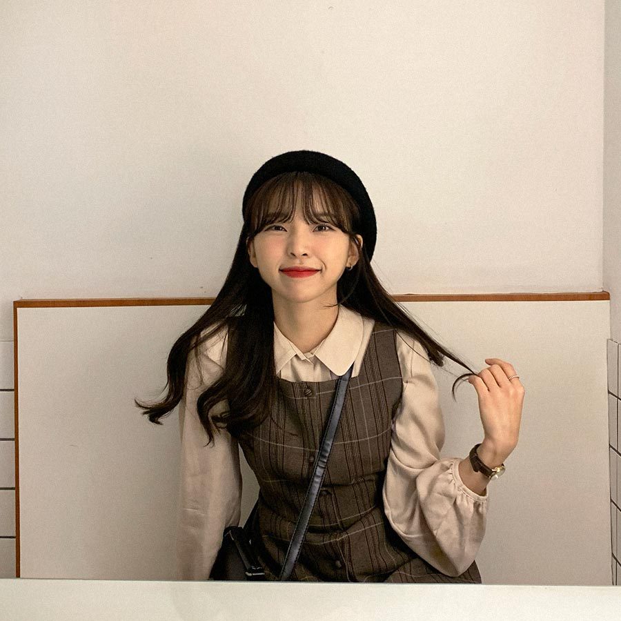 Dark Cocoa Plaid Dress and Top Set