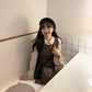 Dark Cocoa Plaid Dress and Top Set