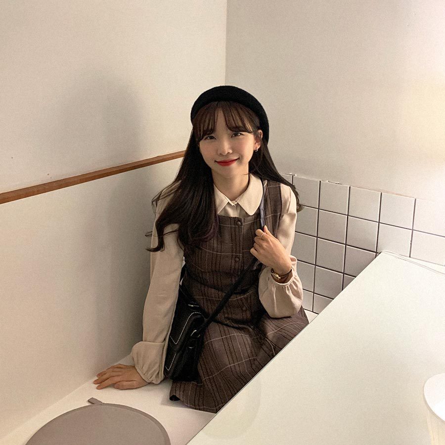 Dark Cocoa Plaid Dress and Top Set