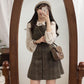 Dark Cocoa Plaid Dress and Top Set