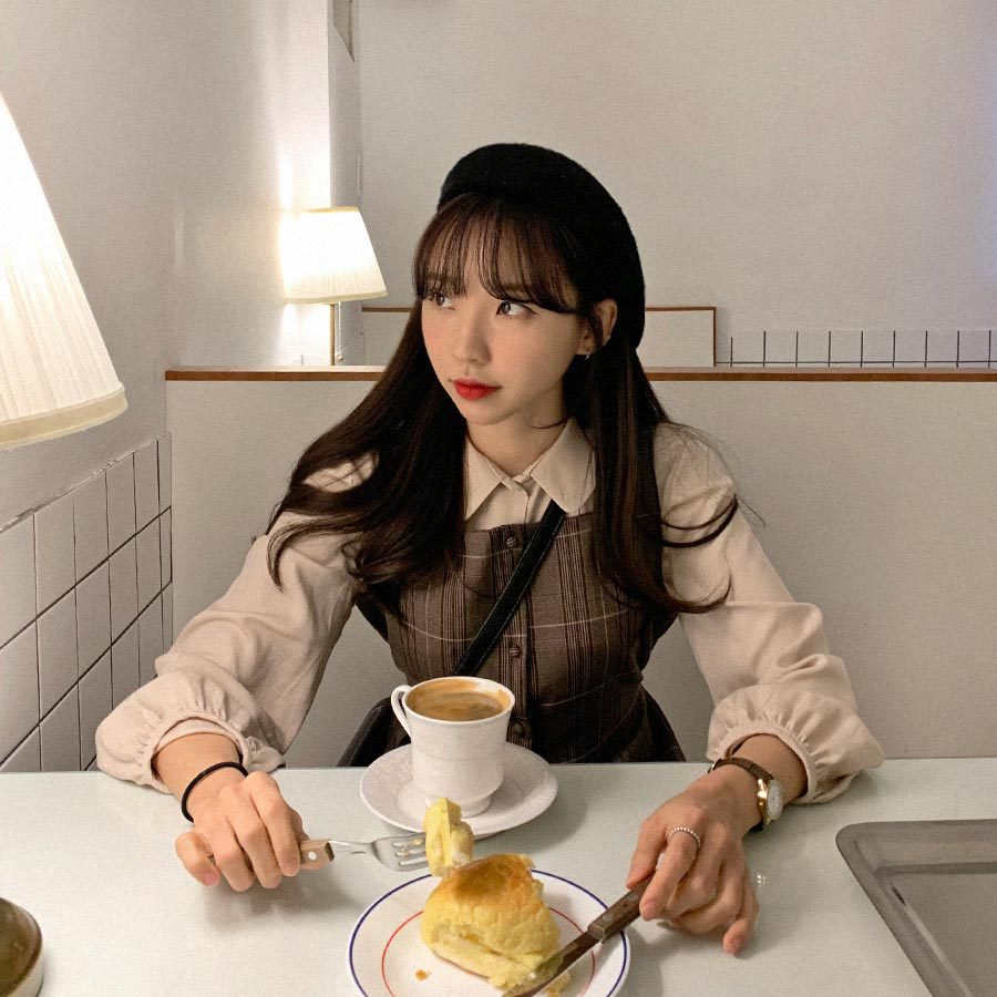 Dark Cocoa Plaid Dress and Top Set