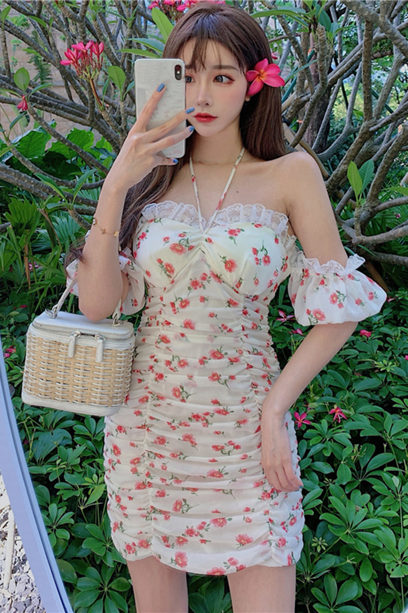 Floral Off The Shoulder Dress - Cherry Bomb